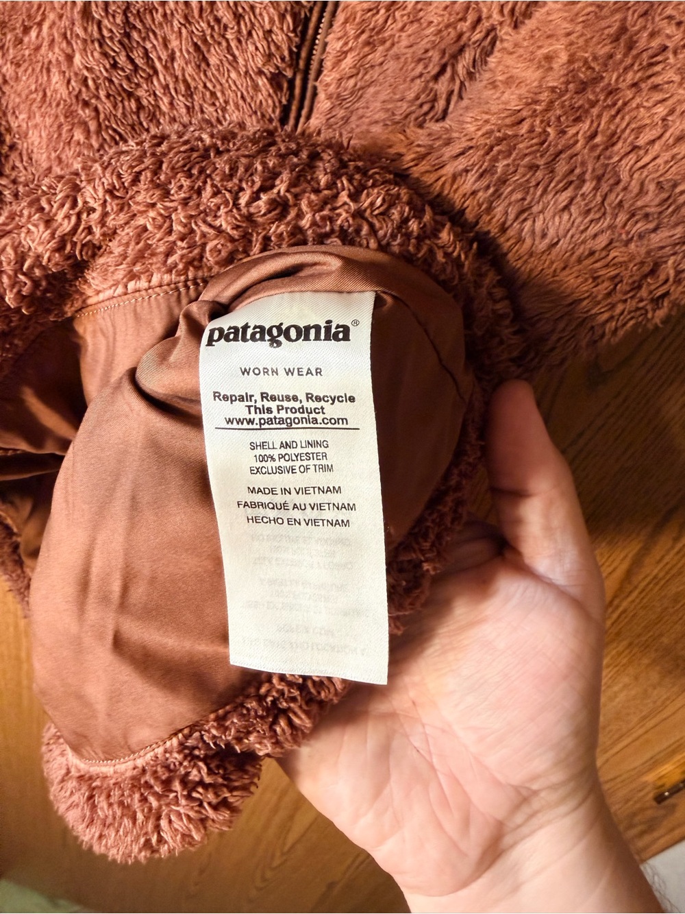 Patagonia Los Gatos Brown Sherpa Fleece Vest - Picture 6 of 7